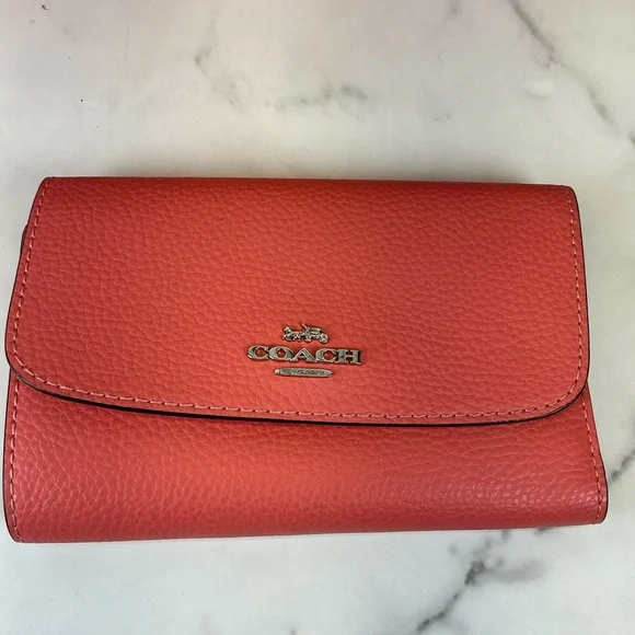 Coach Mini Emma Pink Coral Leather Satchel and Wallet Set - Picture 6 of 14